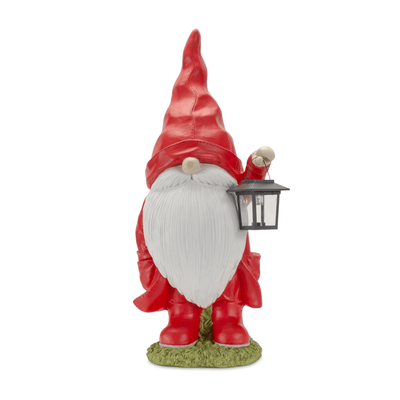 Whimsical Garden Gnome With Lantern – 11.25"L X 24.75"H Resin