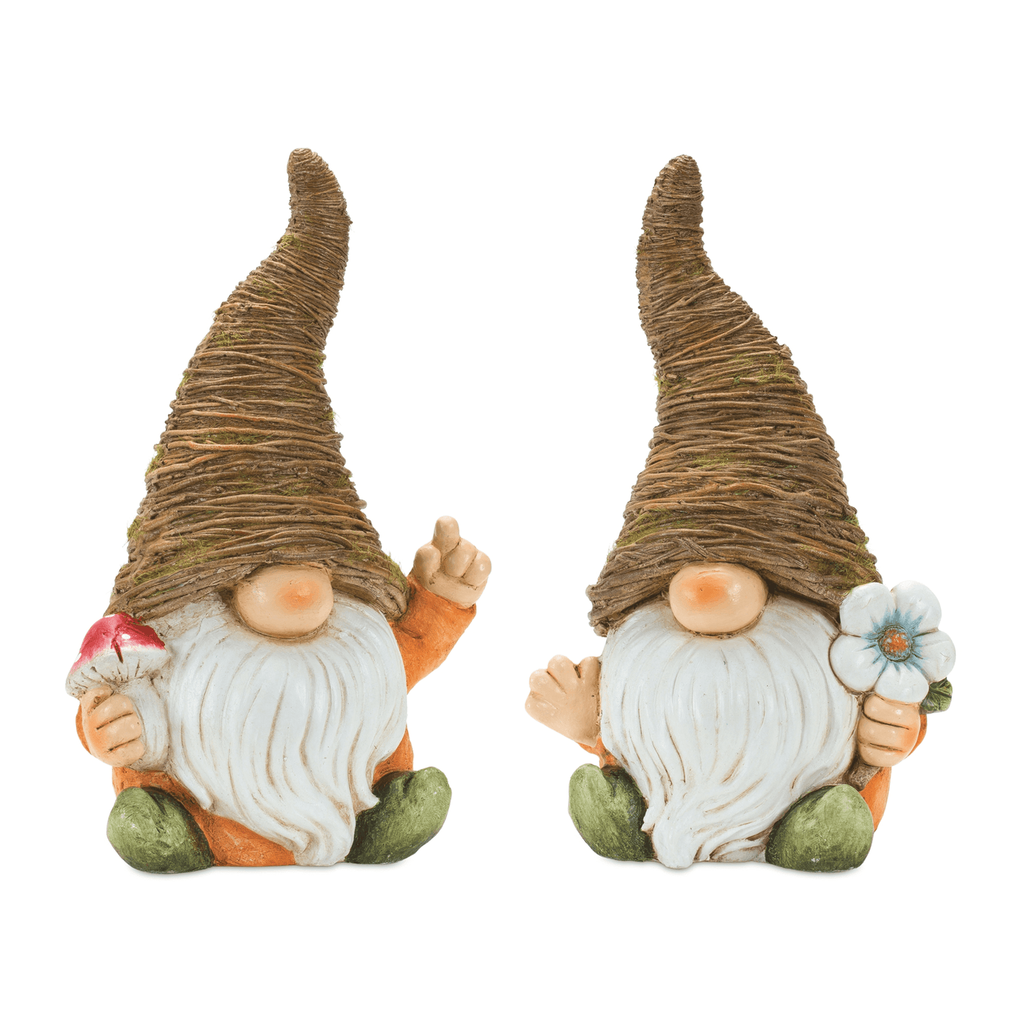 Whimsical Garden Gnome Set (2) - 16.5" Mgo