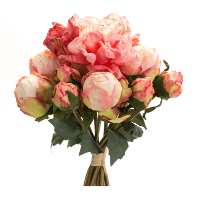 Elegant Peony Bouquet Set Of 6 - 16" Polyester