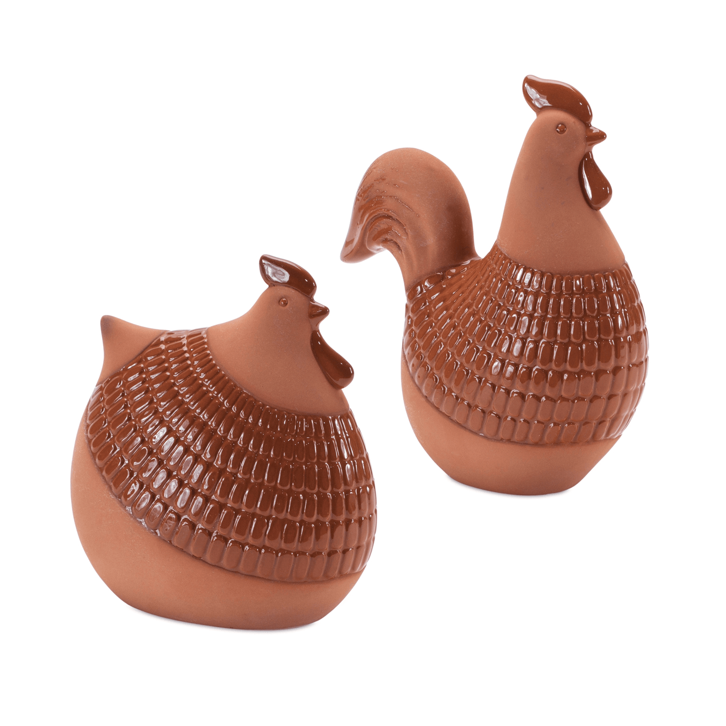 Elegant Ceramic Chicken Figurines Set Of 2 For Farmhouse Décor