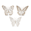 White-Washed Butterfly Figurine Set Of 3