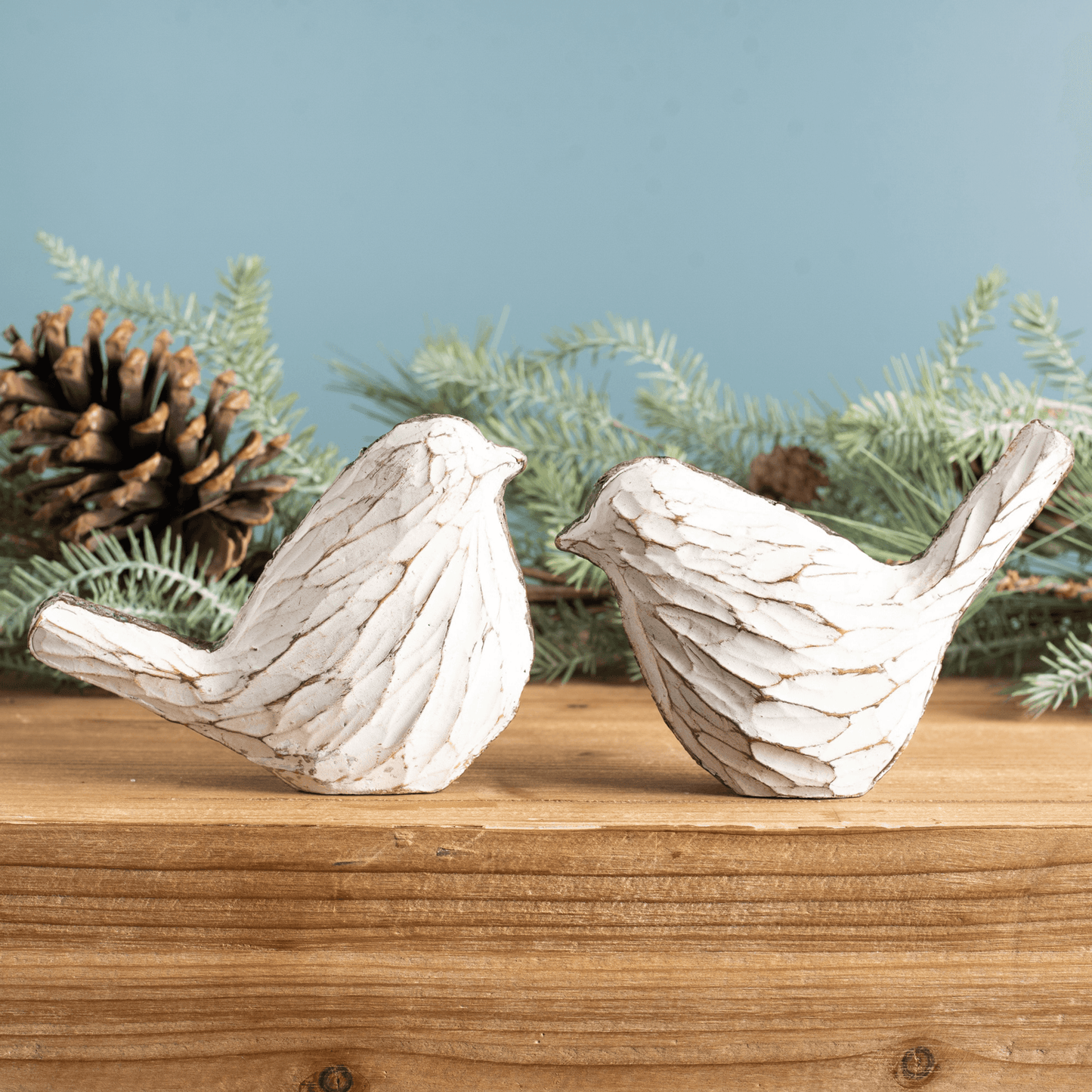 Elegant Carved Bird Figurines In Neutral Tones