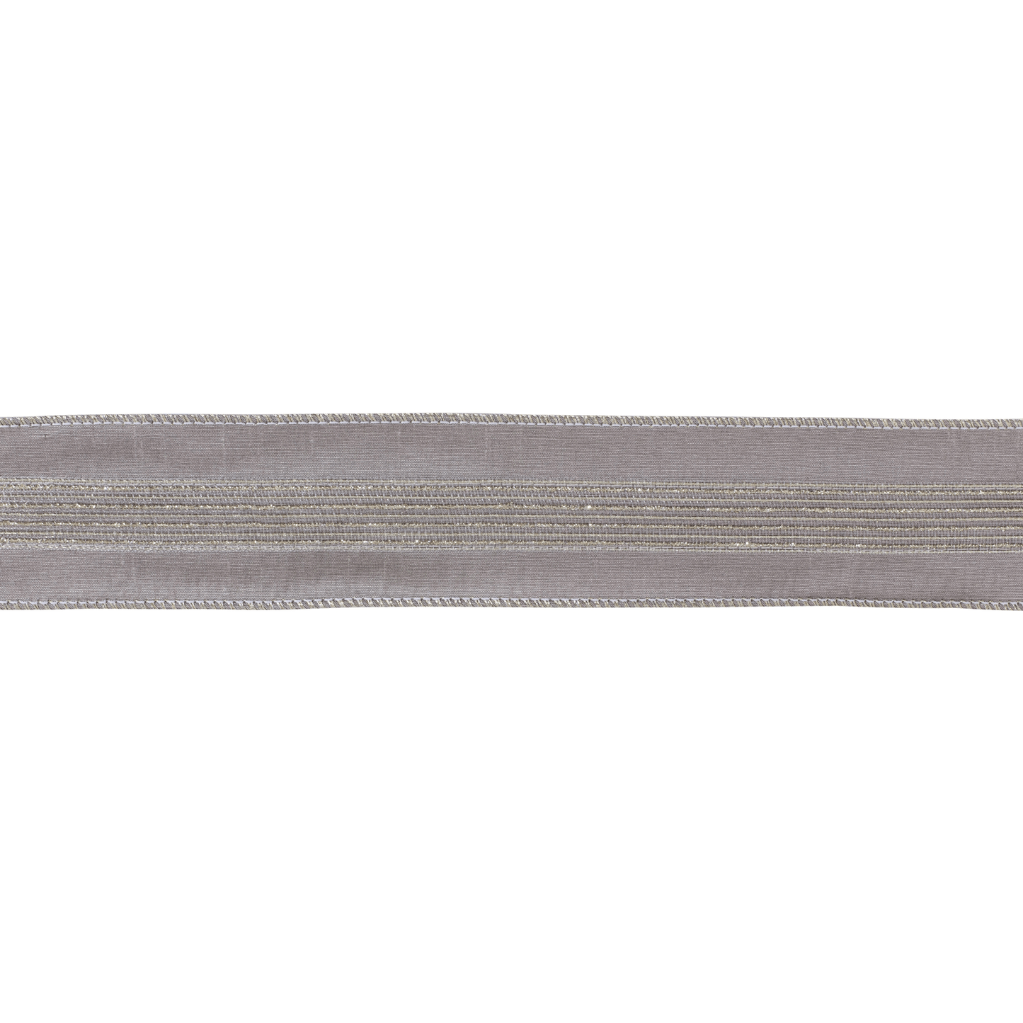 Elegant Wired Holiday Ribbon - 2.5" X 10 Yards In Glittered Grey Stripes