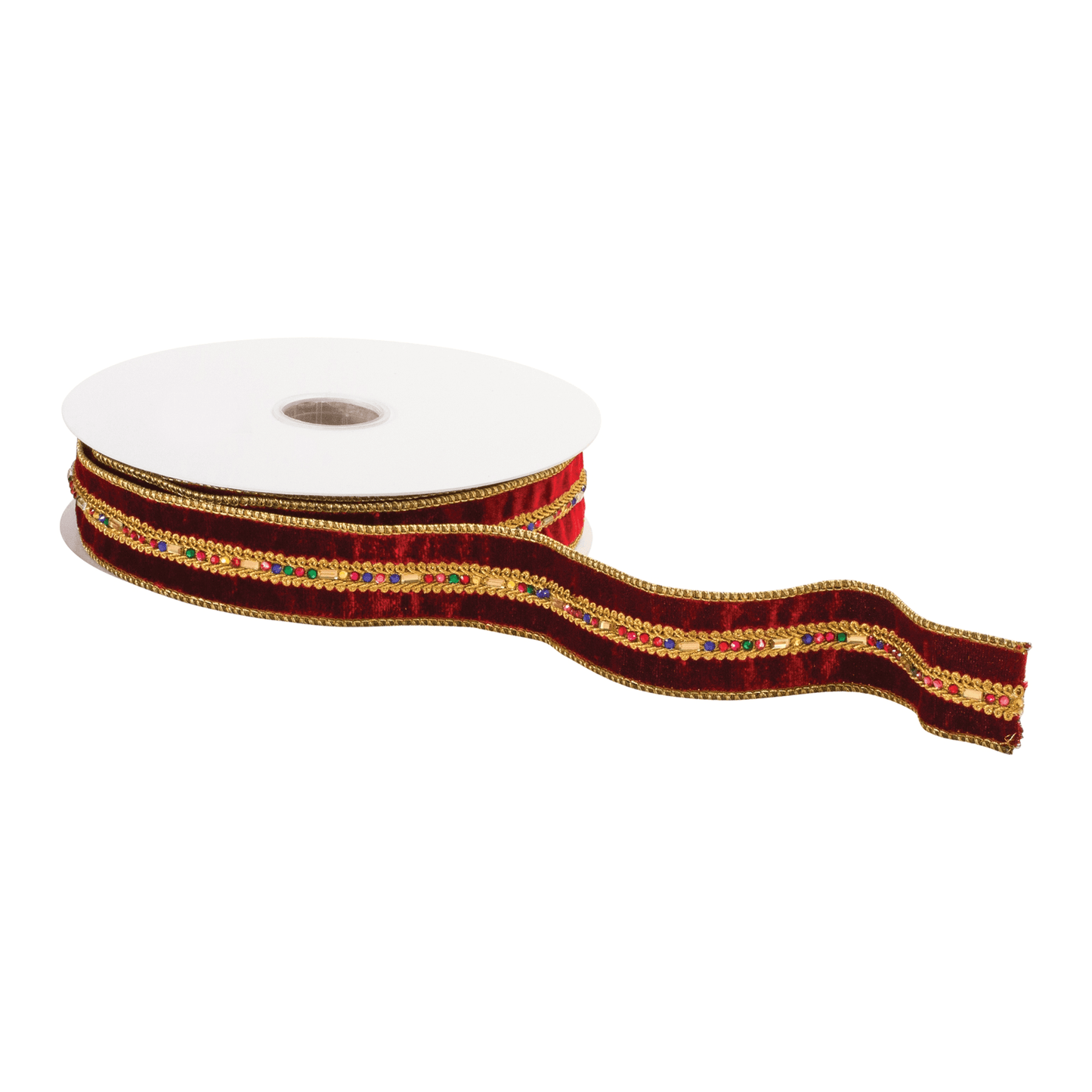 Elegant Red And Gold Wired Holiday Ribbon - 1.5" X 10 Yards