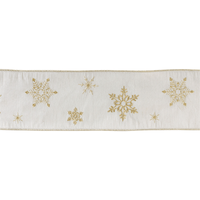 Wired Snowflake Holiday Ribbon - 4" X 5 Yds