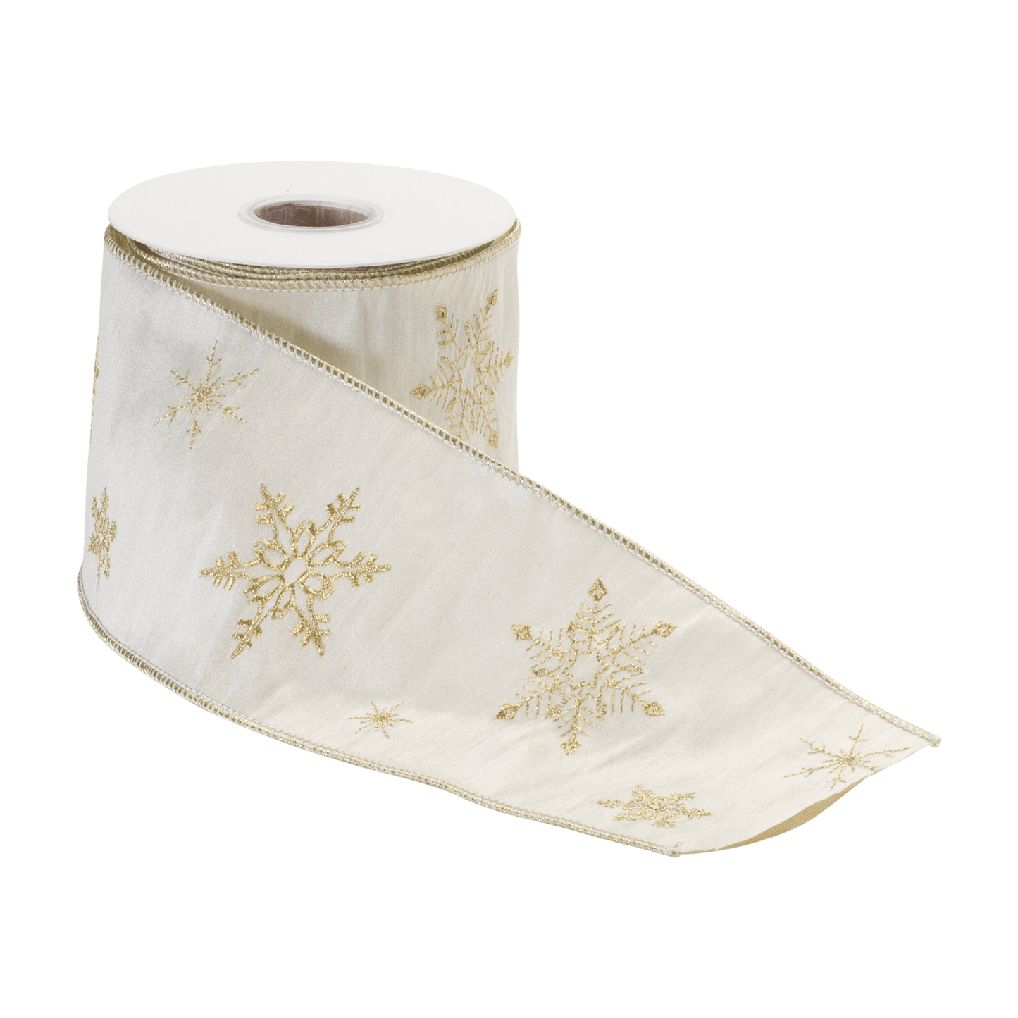 Wired Snowflake Holiday Ribbon - 4" X 5 Yds