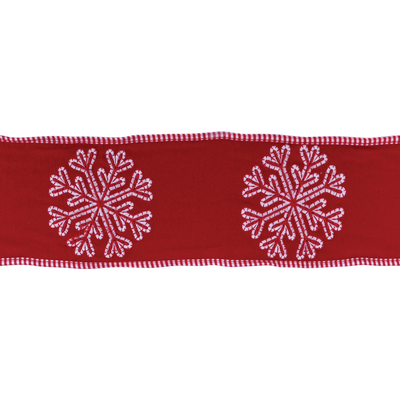 Wired Holiday Snowflake Ribbon - 4" X 5 Yards