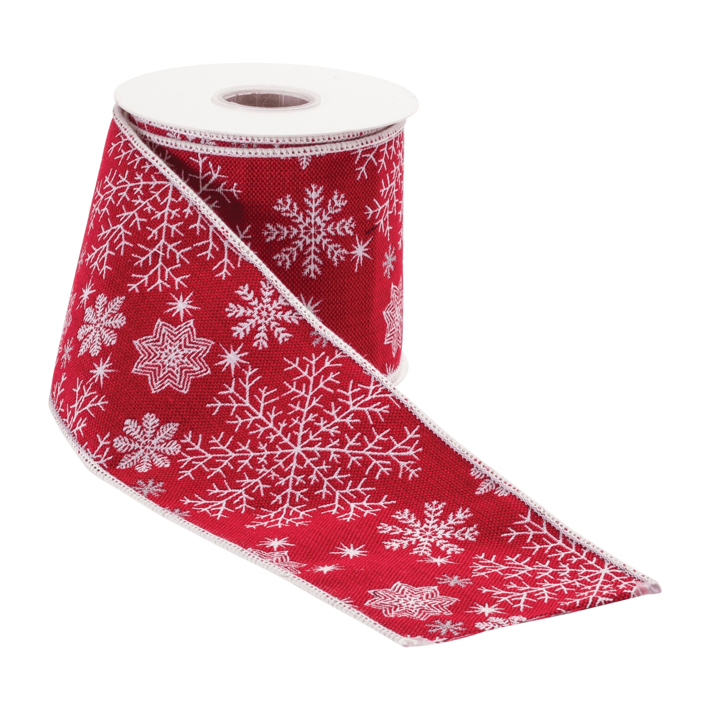 Wired Snowflake Holiday Ribbon - 4" X 5 Yards