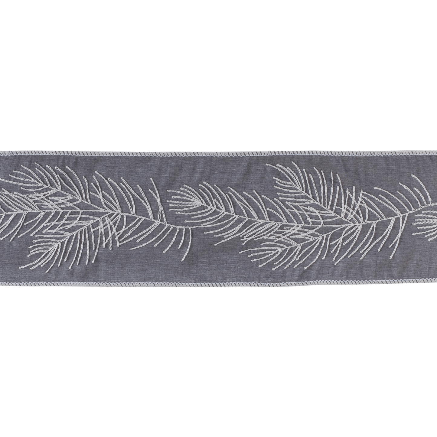 Wired Holiday Ribbon With Pine Branch Design - 4"X5 Yards