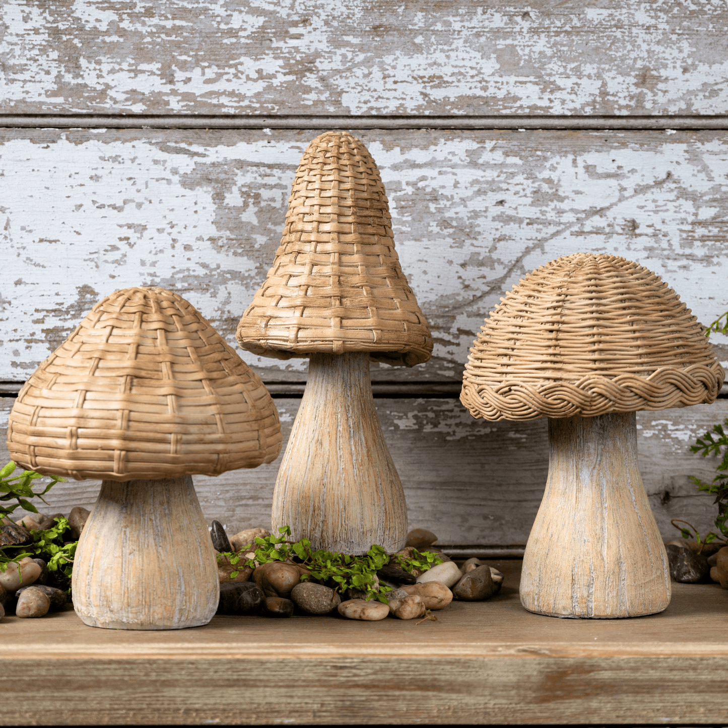 Wicker Mushroom Garden Decor