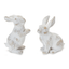 Elegant White Washed Rabbit Figurine