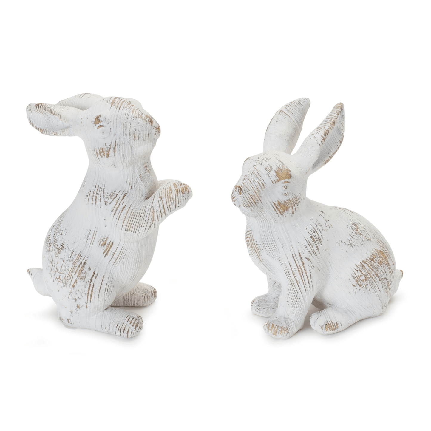 Elegant White Washed Rabbit Figurine