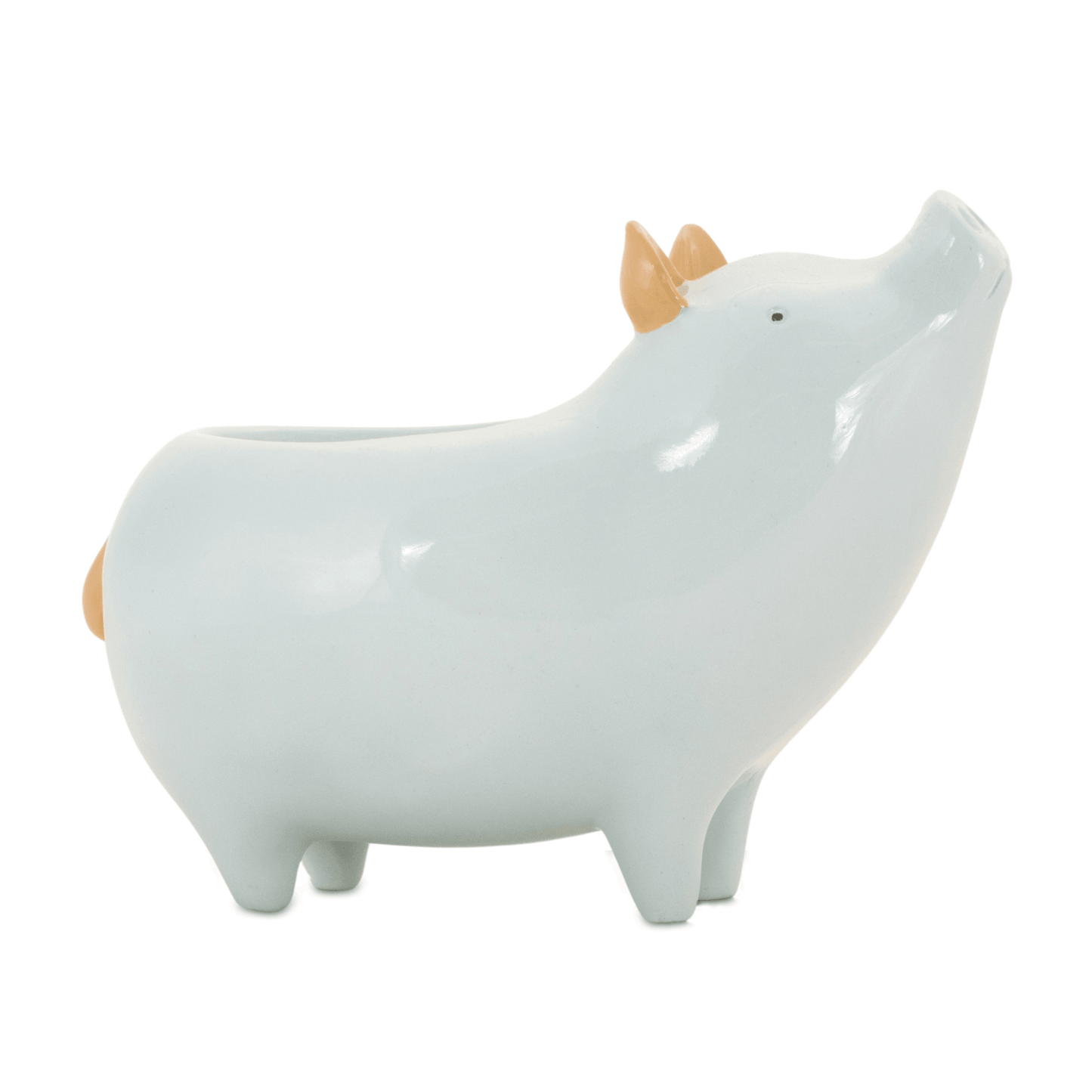 Elegant Blue And Gold Pig Planter Set