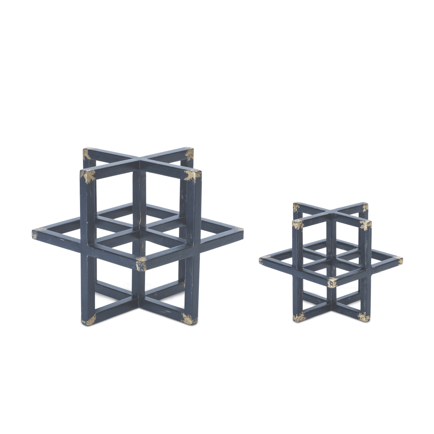 Elegant Modern Metal Star Sculpture In Black And Gold