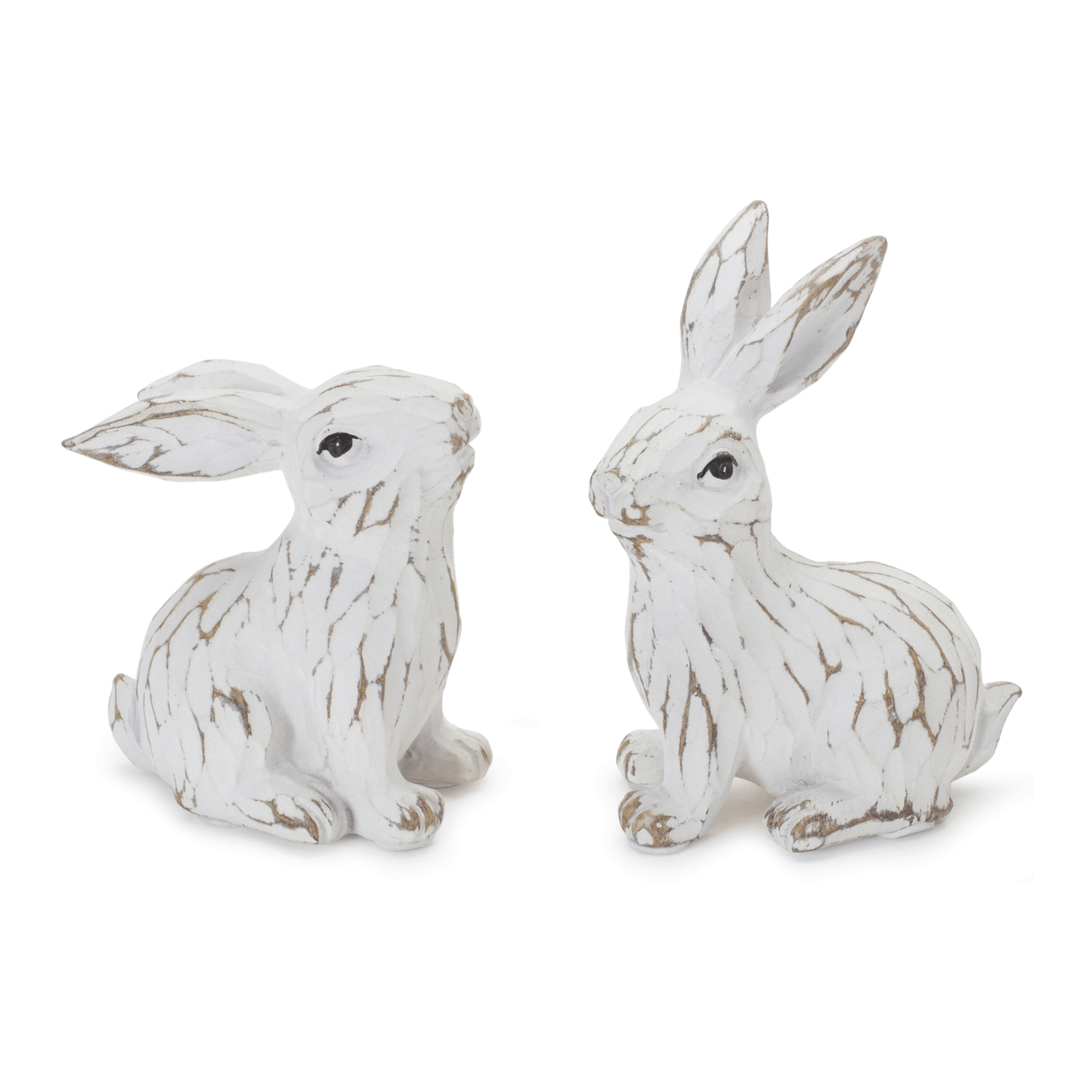 Elegant Carved Bunny Figurine In Resin