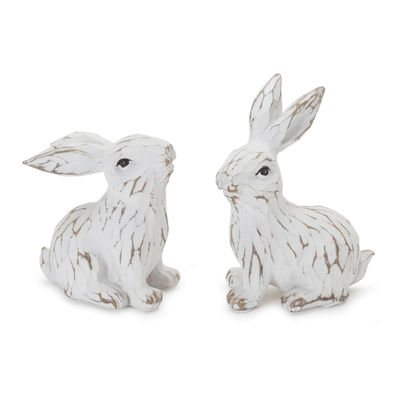 Elegant Carved Bunny Figurine In Resin