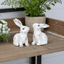 Elegant Carved Bunny Figurine In Resin