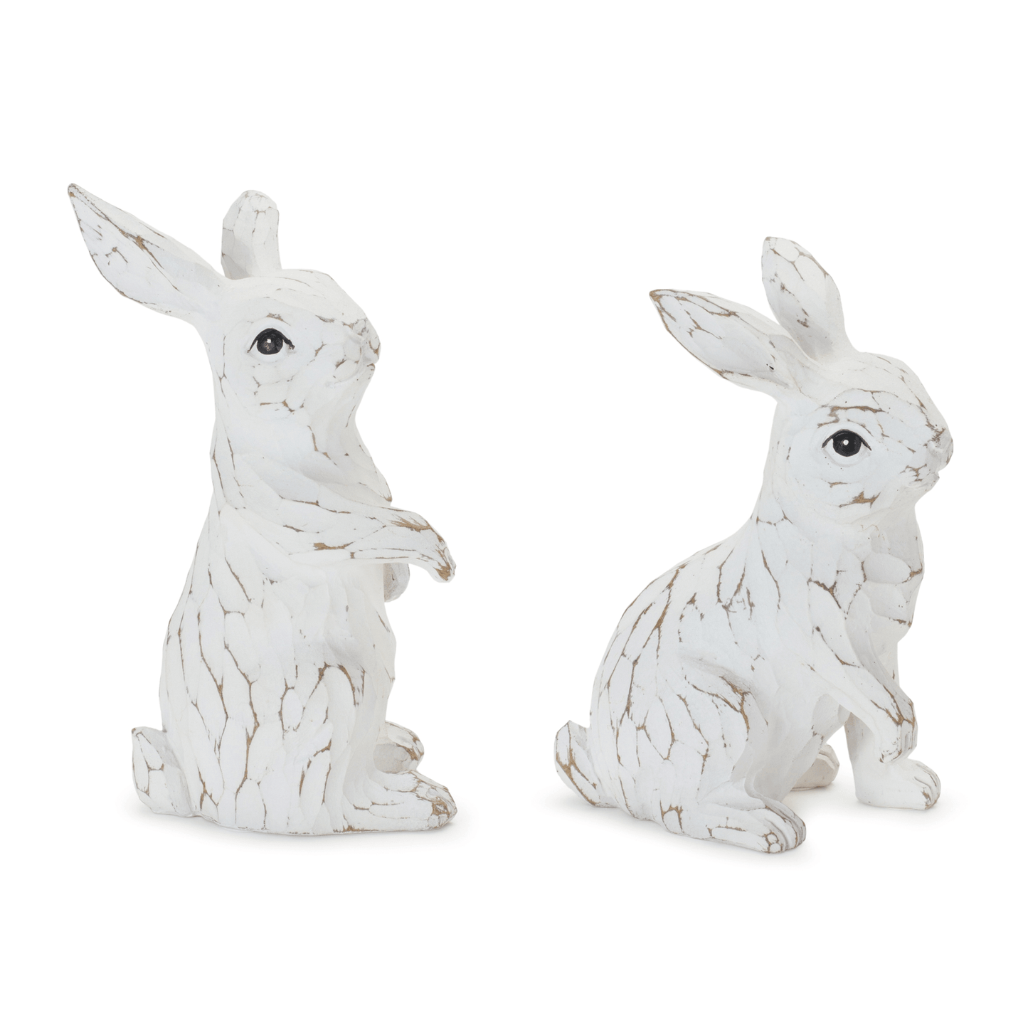Elegant Carved Bunny Figurine In Resin