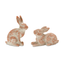 Distinguished Coral Pink Distressed Rabbit Statues
