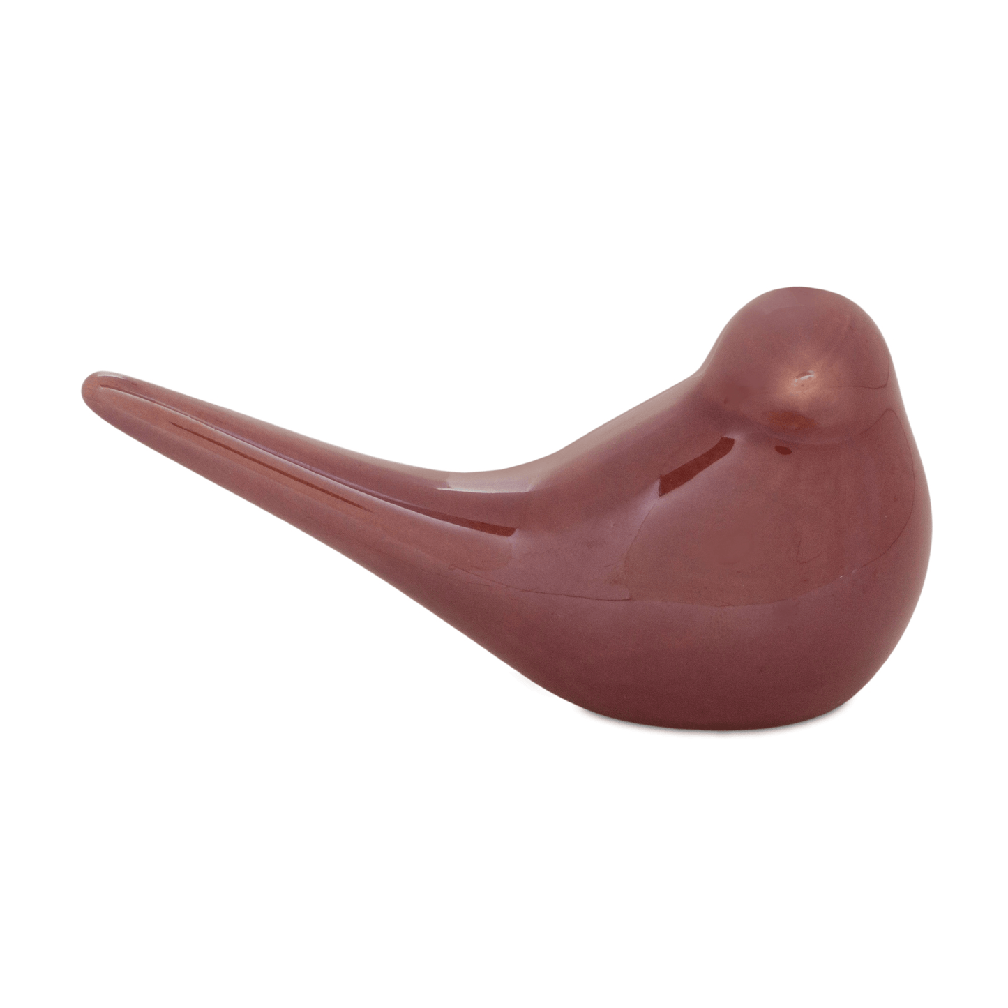 Modern Amber Orange Porcelain Bird Figurines