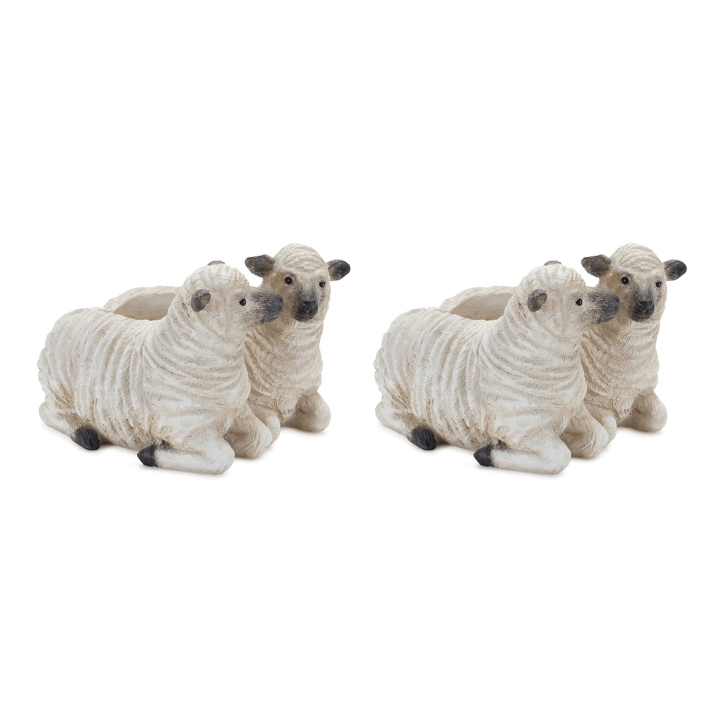 Sheep Couple Rustic Planter Set