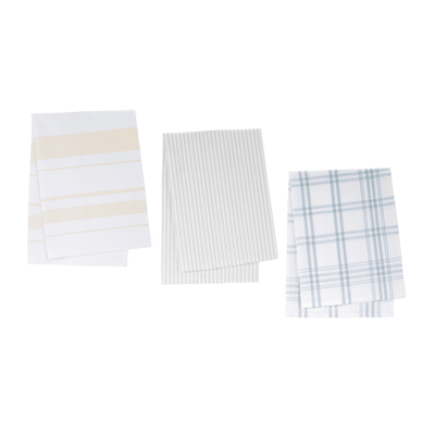 Elegant Cotton Tea Towels – Assorted Designs In Blue, White, And Yellow