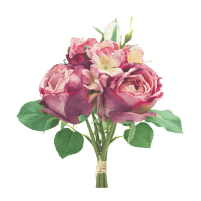 Elegant Rose Bundle - 6 Stunning Floral Stems In Purple And Green
