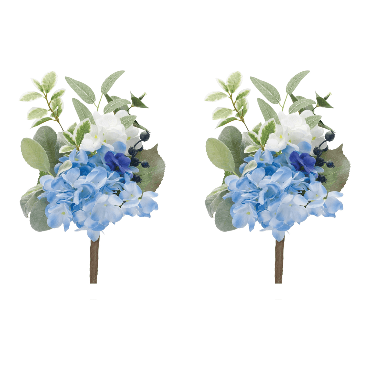 Elegant Mixed Floral Picks - Blue And Green Assortment