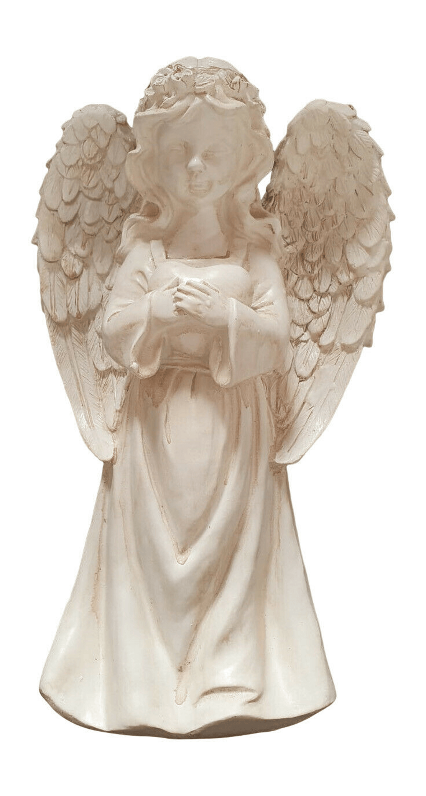 Traditional Angel Holding Heart Figurine With Solar Light