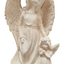 Guardian Angel Ivory Stone Figurine With Solar Powered Light