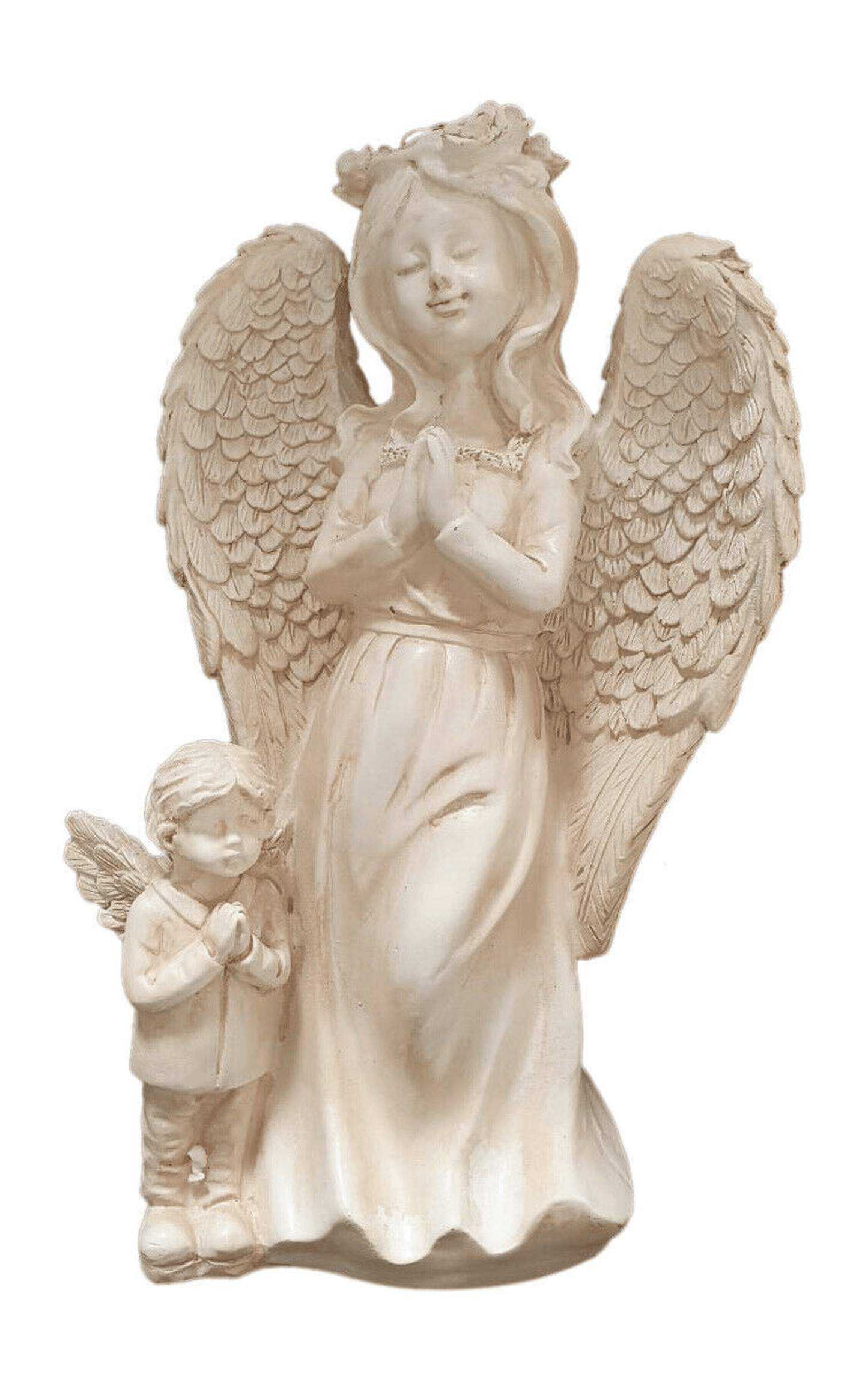 Angel And Boy Praying Figurine With Solar Light