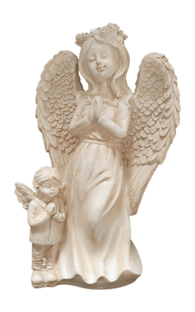 Angel And Boy Praying Figurine With Solar Light