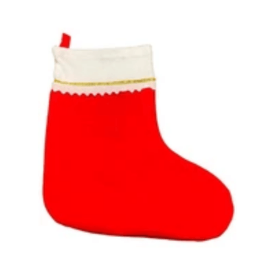 Personalised Faux Fur Christmas Stockings With Gold Trim - Set Of 12