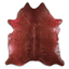 Burgundy Metallic On Brown Acid Washed Cowhide Area Rug
