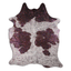 Acid Washed Metallic Cowhide Area Rug In Brown And White