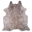 Acid Washed Metallic Cowhide Area Rug On White