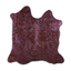 Acid Washed Metallic Cowhide Area Rug In Brown