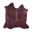 Acid Washed Metallic Cowhide Area Rug In Brown