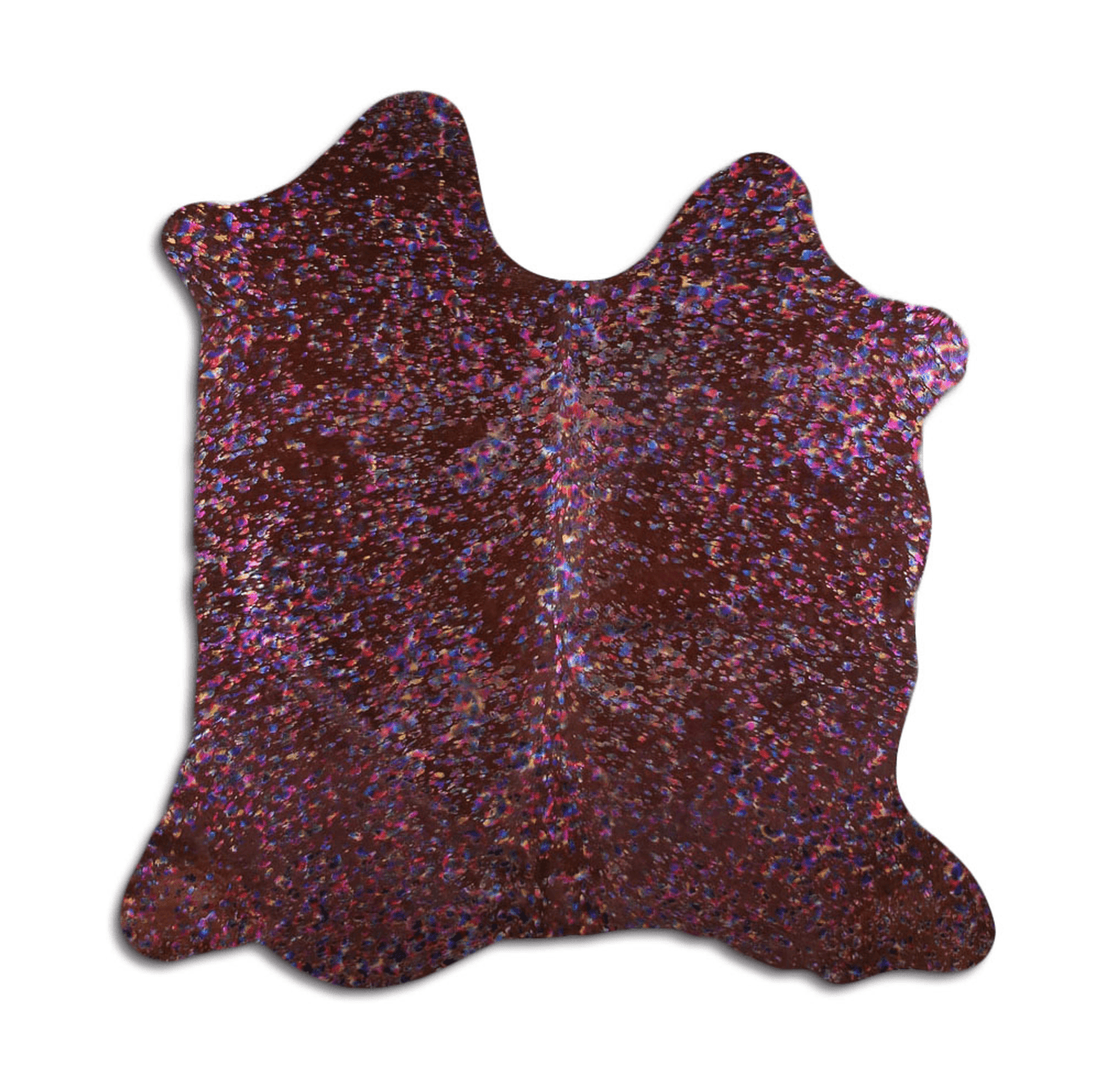 Acid Washed Metallic Cowhide Area Rug In Brown