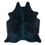 Acid Washed Blue And Black Cowhide Area Rug