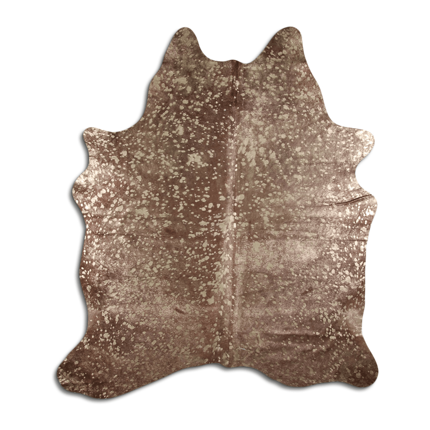 Acid Washed Gold Metallic Cowhide Rug - Camel/Brown