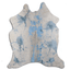 Distressed Acqua Blue Acid Washed Cowhide Area Rug