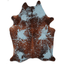 Distressed Acqua Blue Acid Washed Cowhide Area Rug