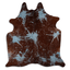 Distressed Acqua Blue Acid Washed Cowhide Area Rug