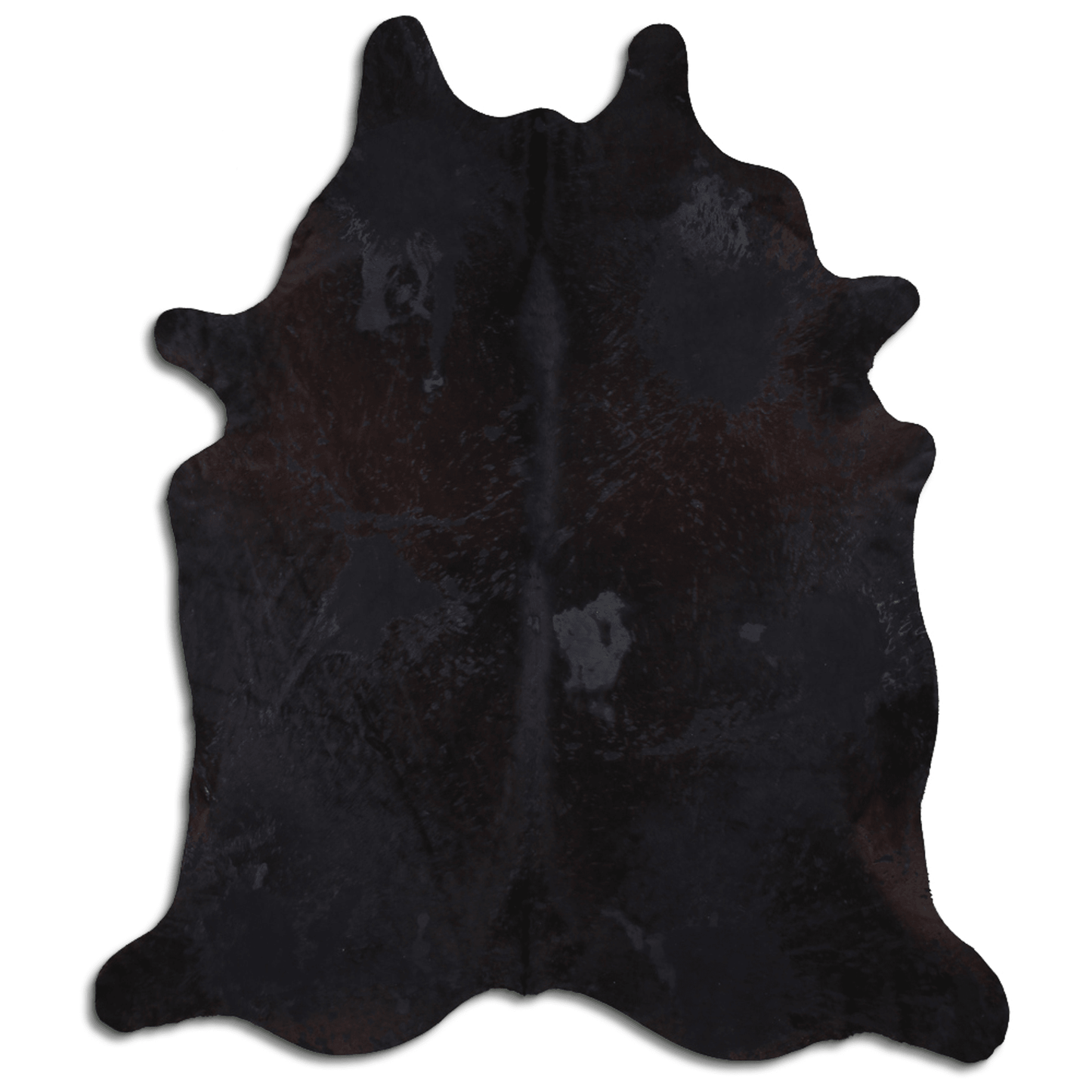 Acid Washed Distressed Black Cowhide Area Rug