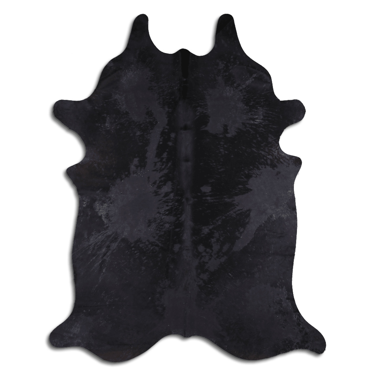Acid Washed Distressed Black Cowhide Area Rug