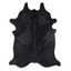 Acid Washed Distressed Black Cowhide Area Rug