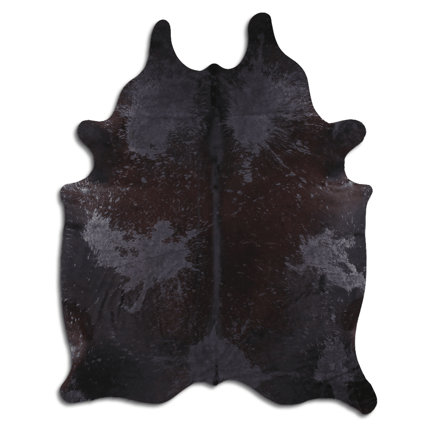 Acid Washed Distressed Black Cowhide Area Rug