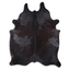 Acid Washed Distressed Black Cowhide Area Rug