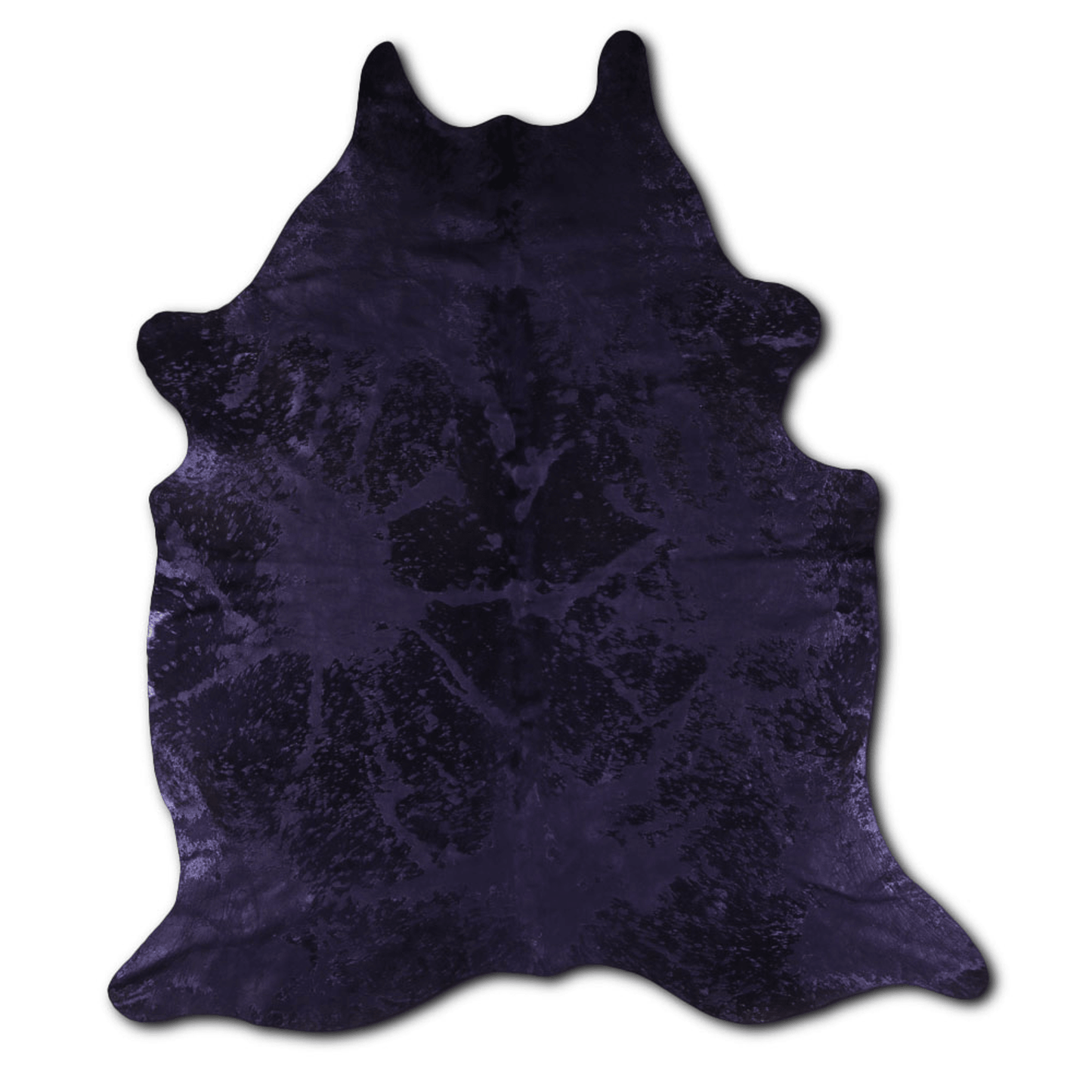 Acid Washed Distressed Black Cowhide Area Rug